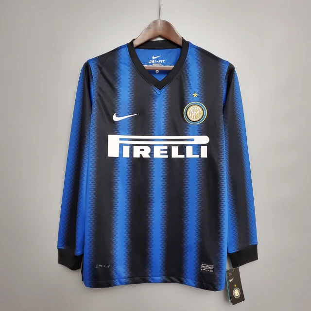 10-11 Inter Milan Home Long-Sleeve Jersey - Retro Version