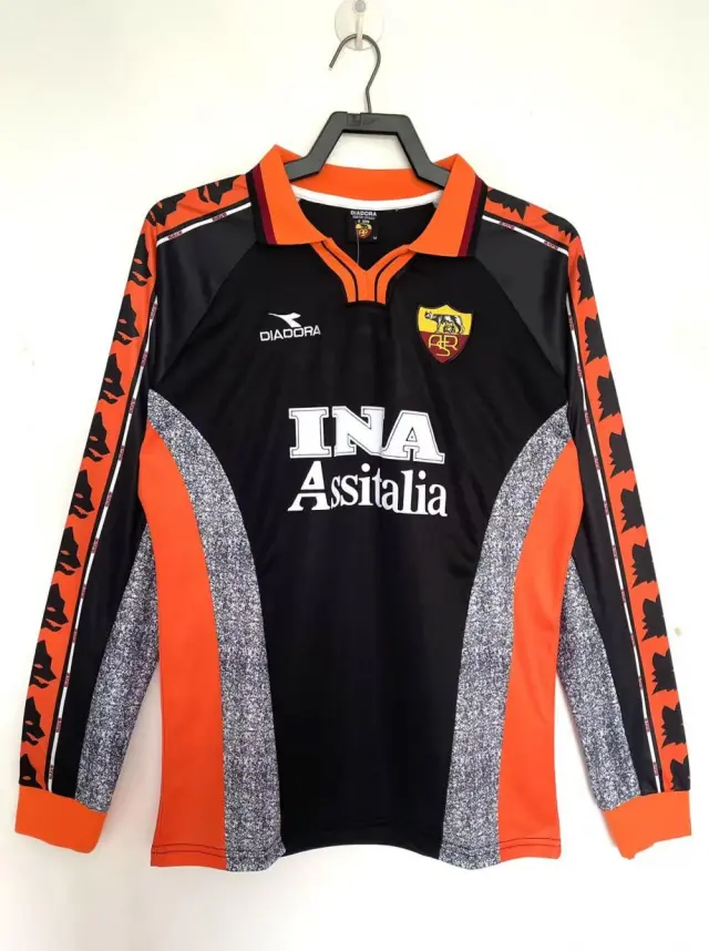 1998-99 Roma Away Long-Sleeve Black Jersey Retro Edition