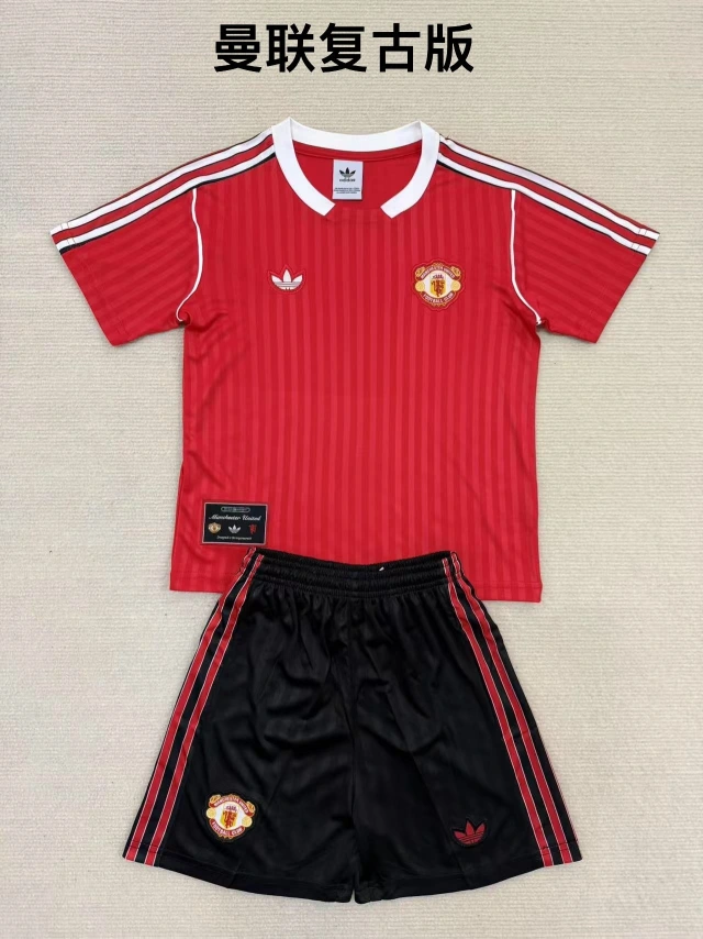 2025-26 Manchester United Retro Style Jersey Adult Set