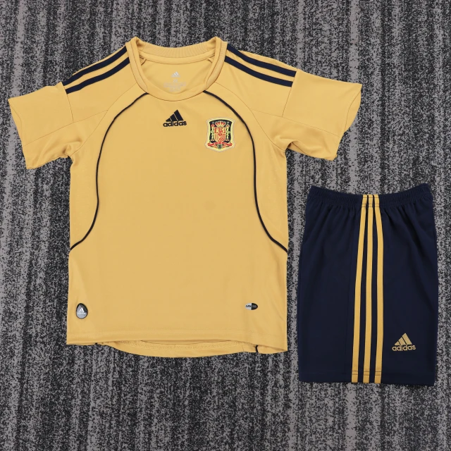 2008 Spain Away Kit – Fan Edition (Kids' Set) – Retro Jersey