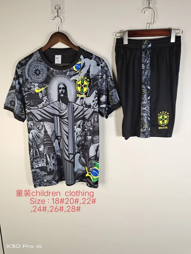 2025-26 Brazil Kids' Short-Sleeve Jersey