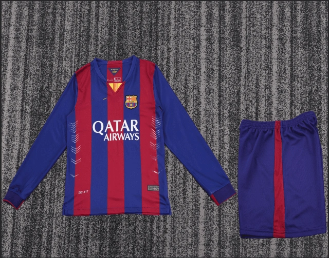 14-15 Barcelona Home Long-Sleeved Children's Jersey Retro Edition