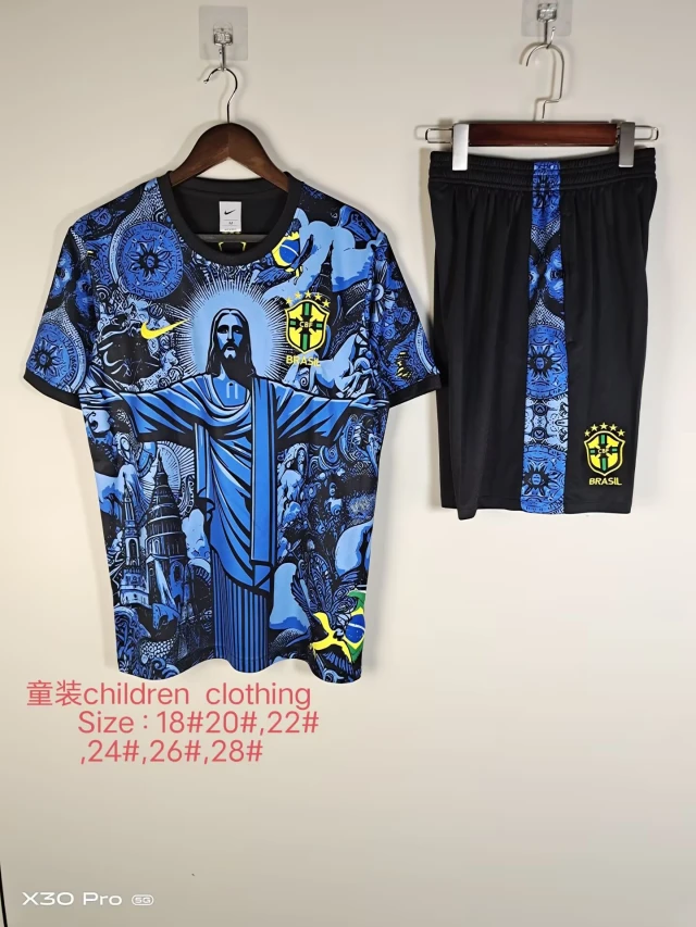 2025-26 Brazil Kids' Short-Sleeve Jersey
