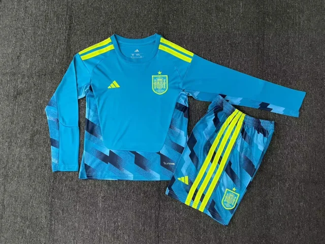 2026-27 Spain Goalkeeper Fan Edition Jersey – Kids' Long-Sleeve Kit