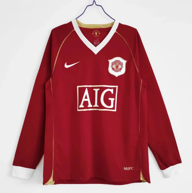 2006/2007 Manchester United Home Long Sleeve Retro Jersey