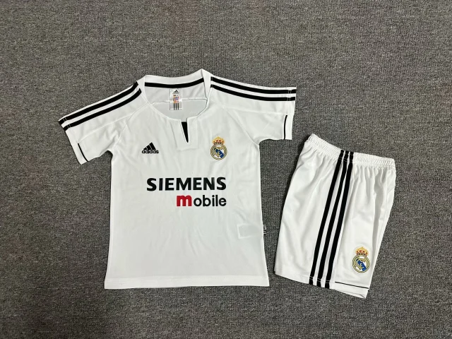 2003–04 Real Madrid Home Retro Jersey Kids' Kit (Fan Version)