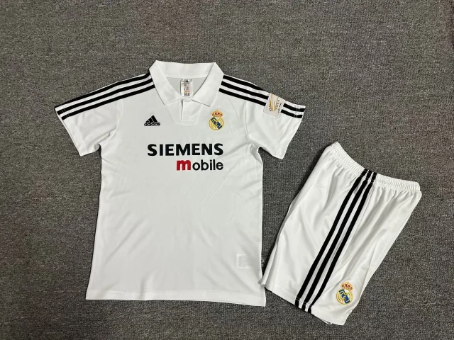2002–03 Real Madrid Home Retro Jersey & Shorts Set (Kids' Fan Edition)