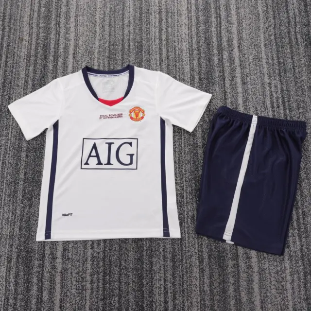08-09 Manchester United away Champions League version children's kit Retro Edition