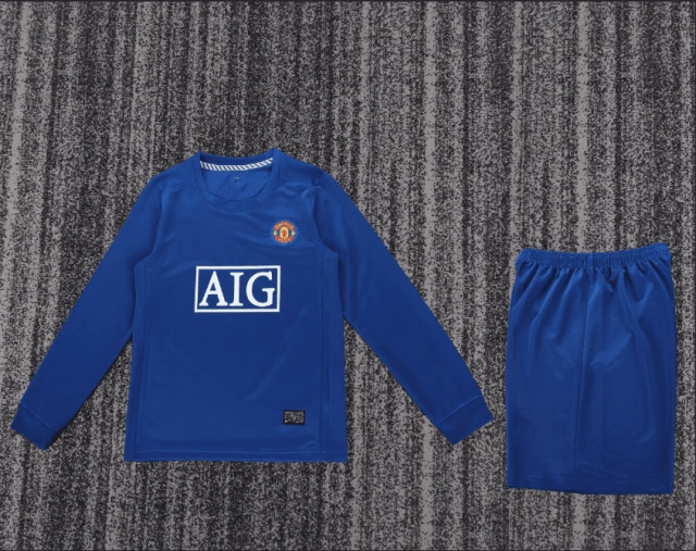 08-09 Manchester United away long-sleeved children's kit Retro Edition