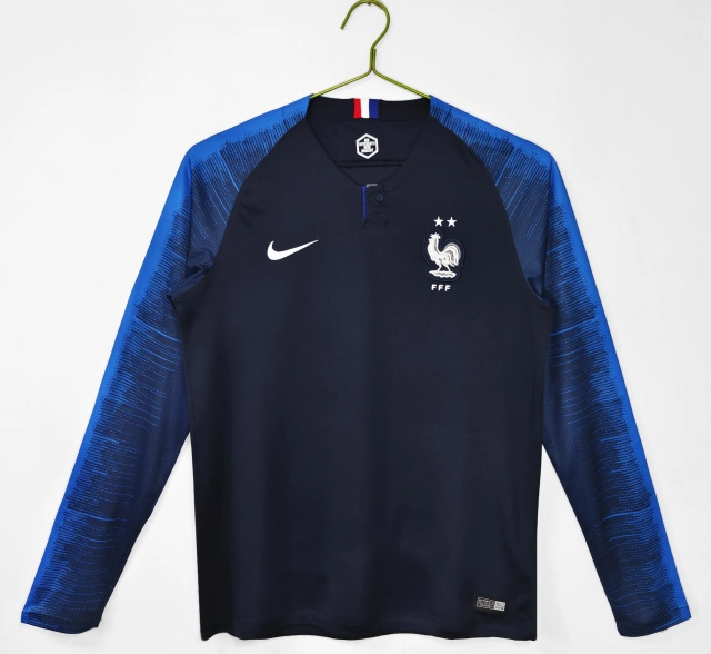 2018 France national team home long-sleeved jersey - retro version