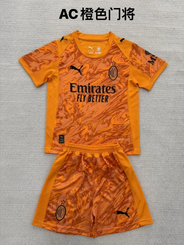 25-26 AC Milan Goalkeeper Orange Children's Set - Fan Edition