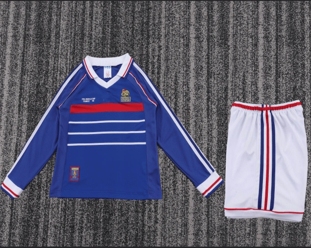 98 French national team long-sleeved children's jersey Retro Edition