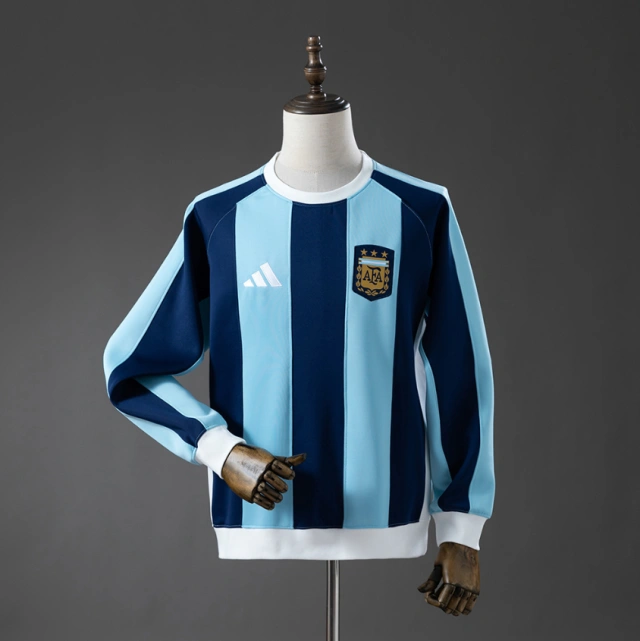 2025-26 Argentina Long-sleeved Sweatshirt - Dark Blue & Light Blue