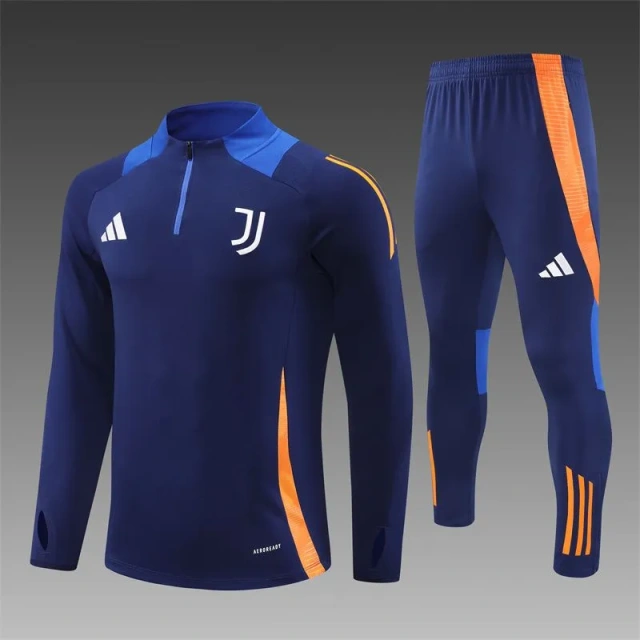 25-26 Juventus royal blue children's half-zip training uniform