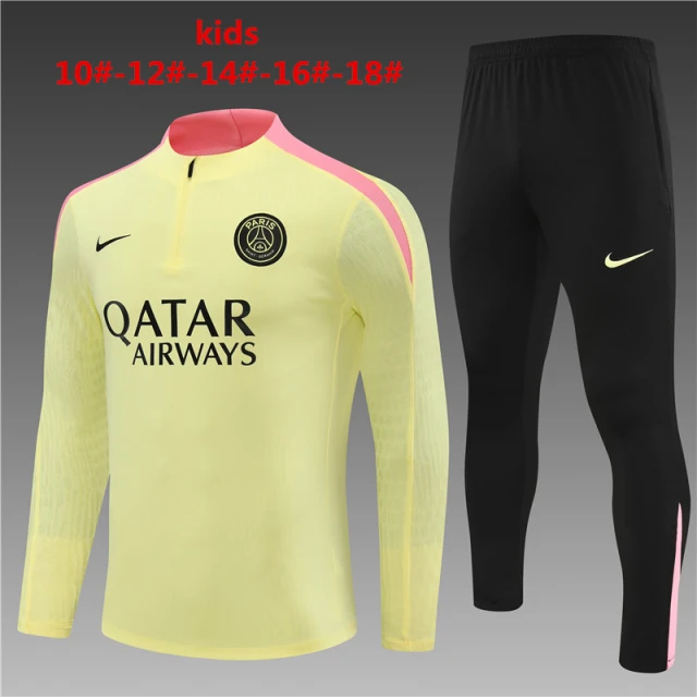 2025-26-New Season- Paris Light Yellow [Camouflage]-Children-Training Suit
