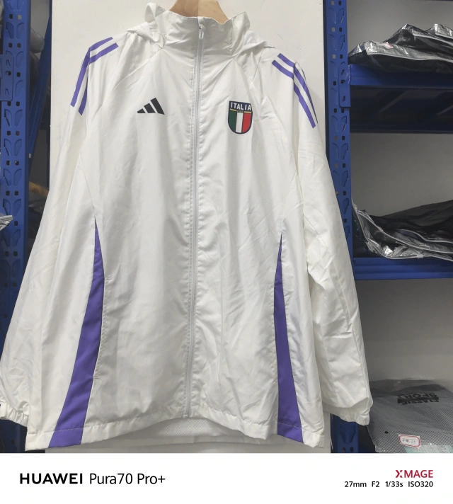 Italian football hooded windproof jacket