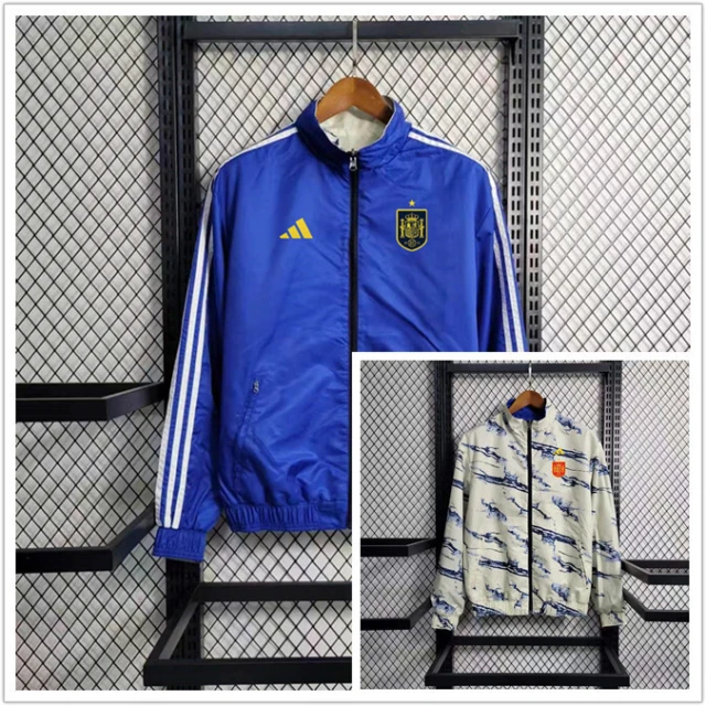 Spanish football reversible training windbreaker
