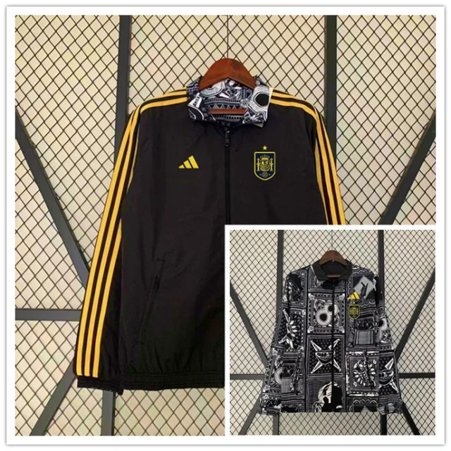 Spanish football reversible training windbreaker