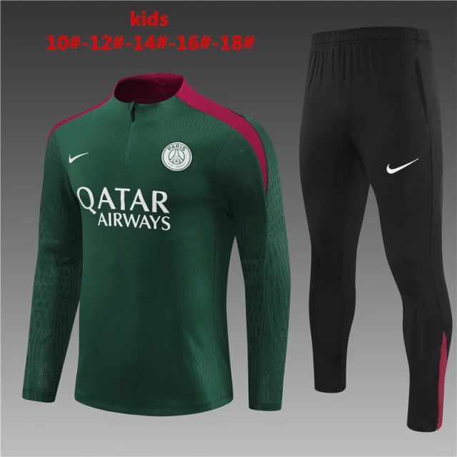 2025-26-New Season- Paris Green [Camouflage]-Children-Training Suit