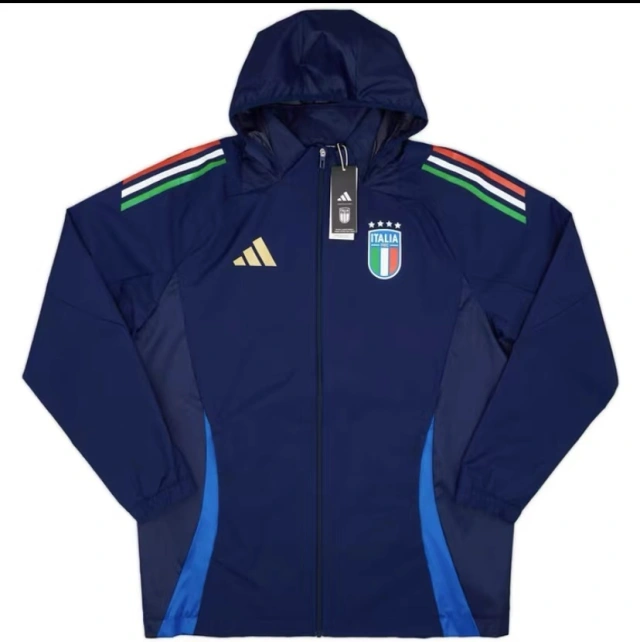 Italian football hooded windproof jacket
