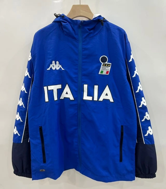 Italian football hooded windproof jacket