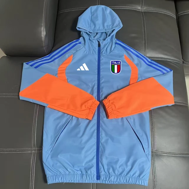 Italian football hooded windproof jacket