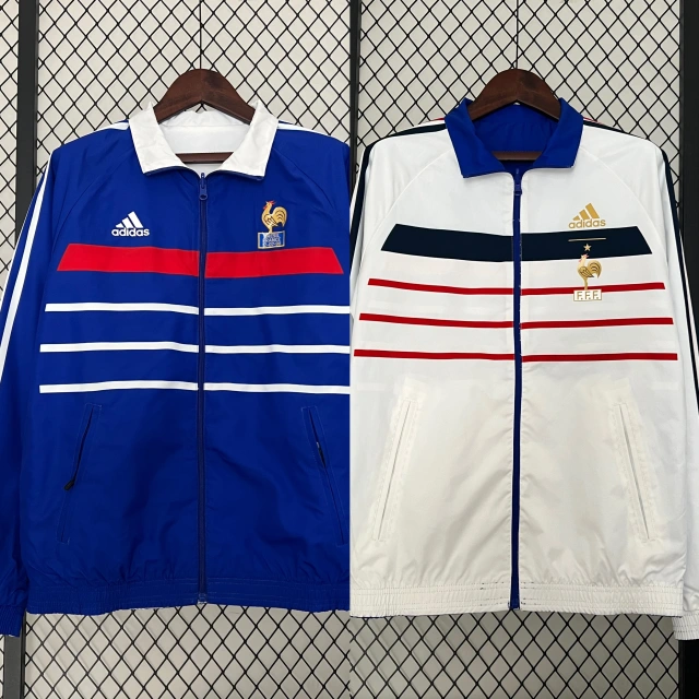 French retro style reversible football windbreaker - windbreaker version