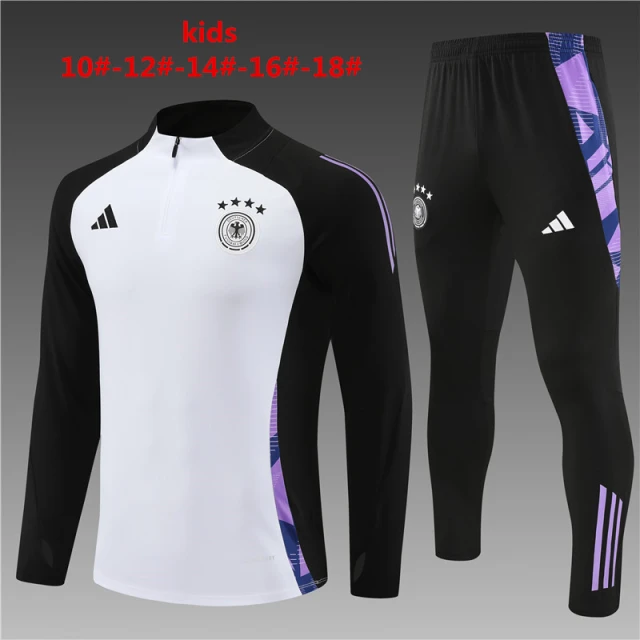 2025-26-New Season-Germany White [Small Adidas Edition]-Children-Training Suit