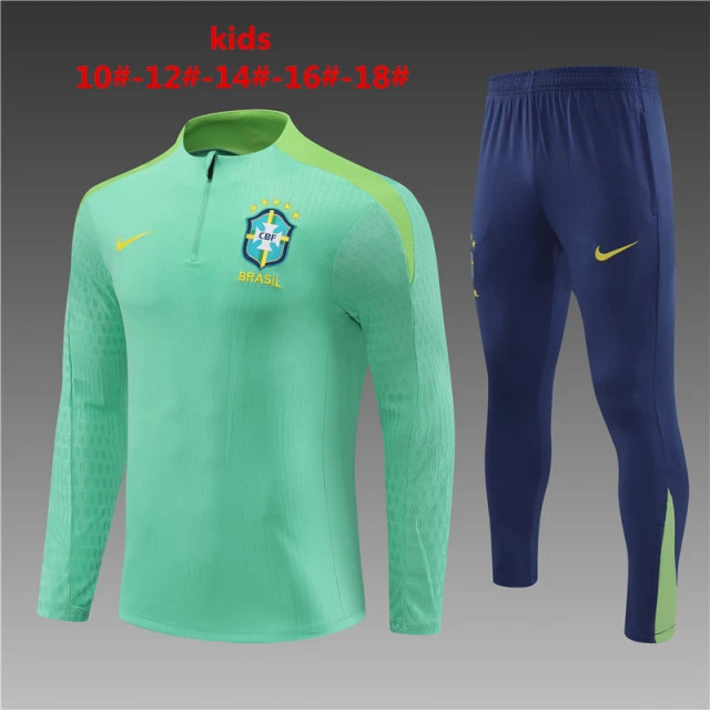 2025-26-New Season- Brazil Green-Children's-Training Jersey