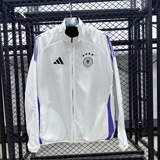 2025-26 Germany Black and White Reversible Windbreaker Jersey - Windbreaker