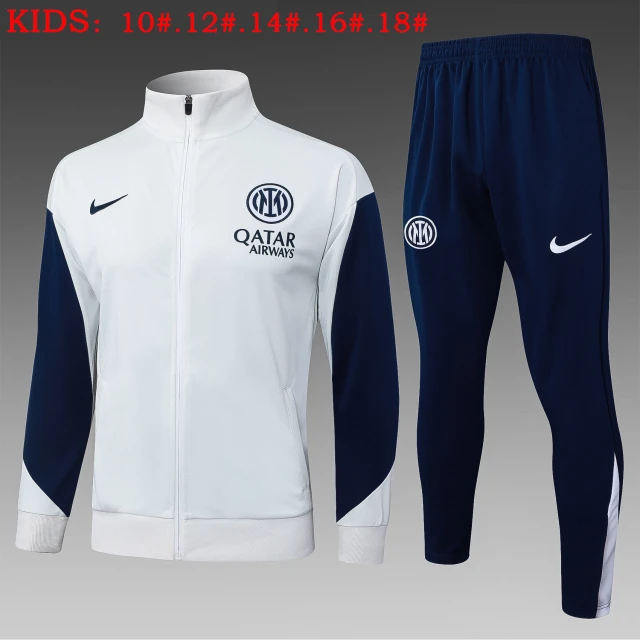 25-26 Inter Milan off-white children's full-zip training uniform