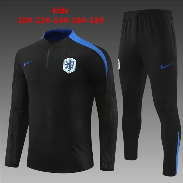 2025-26-New Season- Netherlands Black-Children-Training Jersey