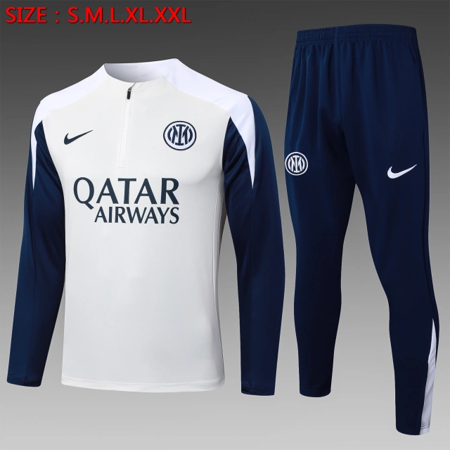 25-26 Inter Milan off-white half-zip training shirt