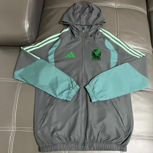 26-27 Mexico Black hooded windbreaker training uniform