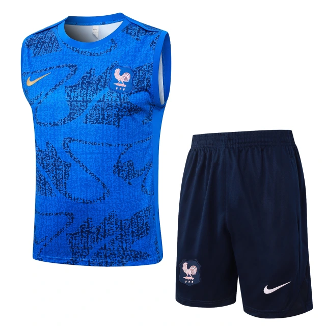 2025-26 French National Team Short-Sleeve Vest Training Kit - Adult Set