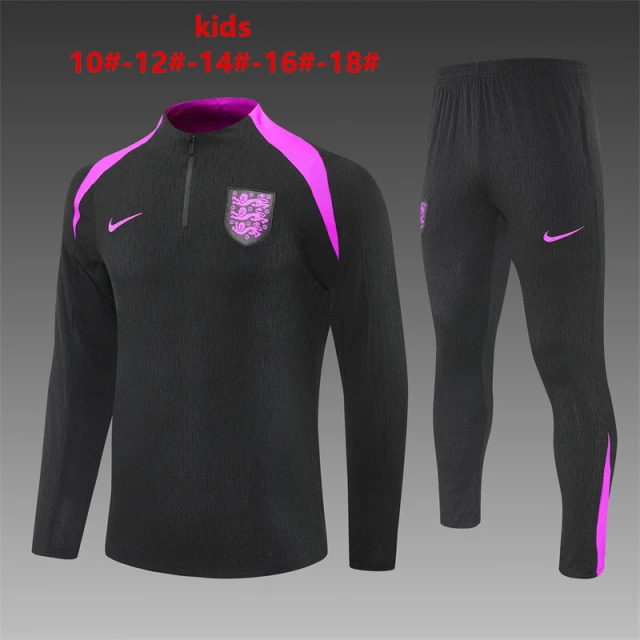 2025–26 Season England Black Jersey — Kids' Training Kit