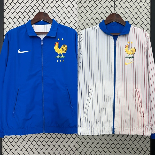 French retro style reversible football windbreaker - windbreaker version