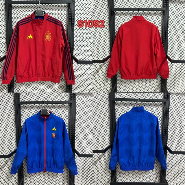 Spanish football reversible training windbreaker