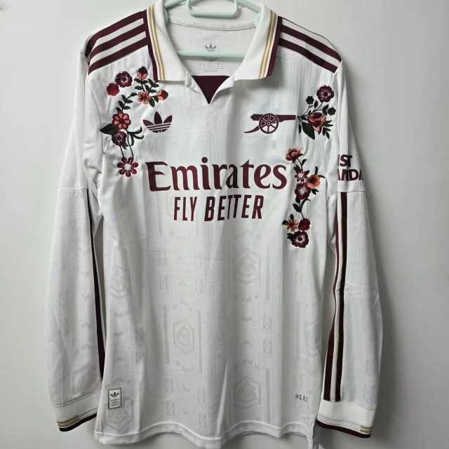 2025-26 Arsenal Third Away Long-Sleeve Jersey – Fan Version (Embroidered Customization)