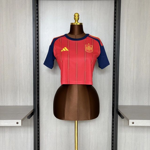 2026 Spain Home Fan Edition Women's Cropped Jersey