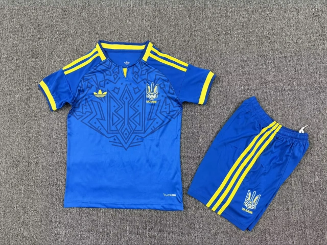 2026 Ukraine Away Fan Edition Jersey & Shorts Set (Kids)