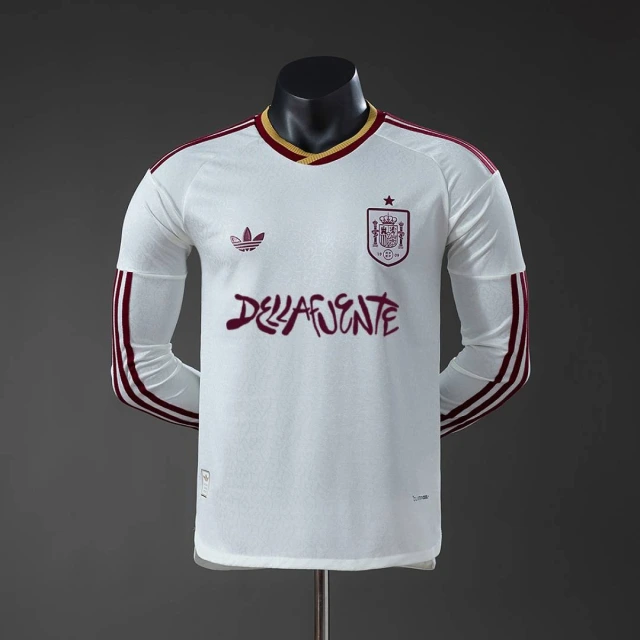 Dellafuente x Spain 2026 World Cup Special Edition Away Player Long-Sleeve Jersey (Customized)