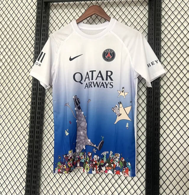 25/26 Paris Saint-Germain Champions Art by Edgar Plans Version Soccer Jersey
