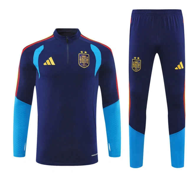 2026 Spanish Two-Star Version Half-Zip Children's Training Suit