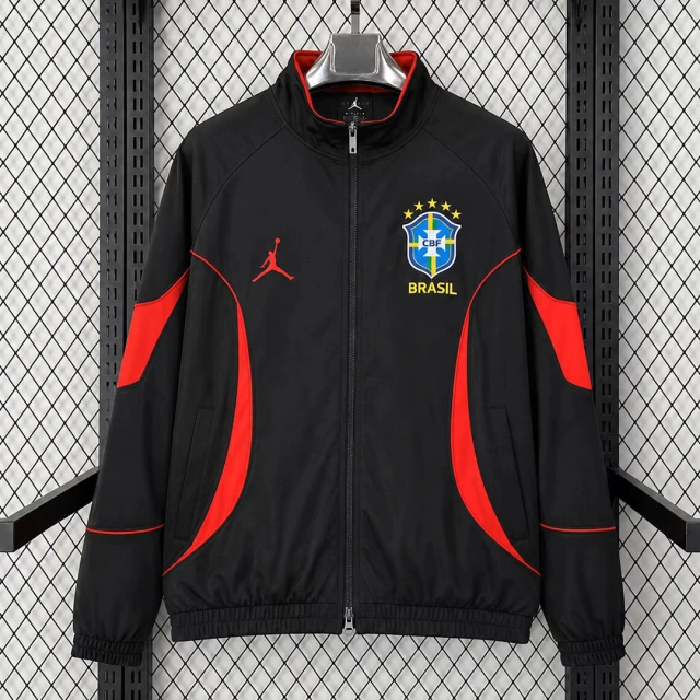 2026 Brazil Black Red Anthem Windbreaker