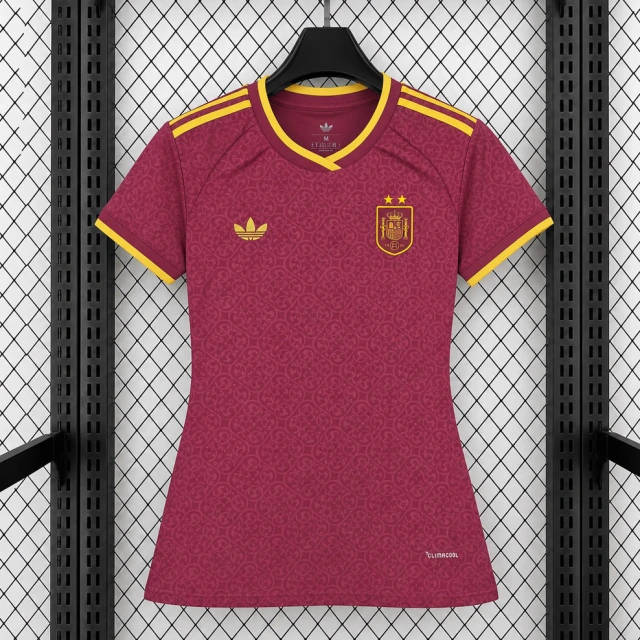 2026 Spain 2 Stars Special Edition Trefoil Maroon Women Soccer Jersey
