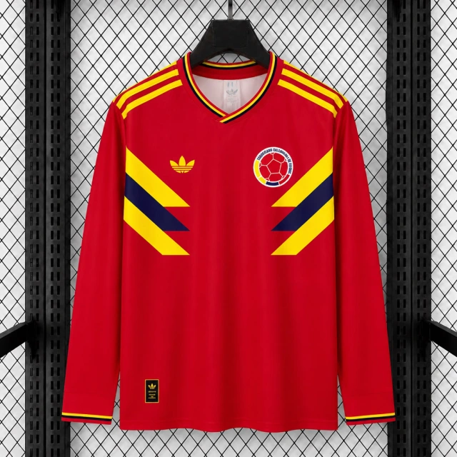 2026 Colombia Iconic 1990 Long Sleeve Red Retro Soccer Jersey