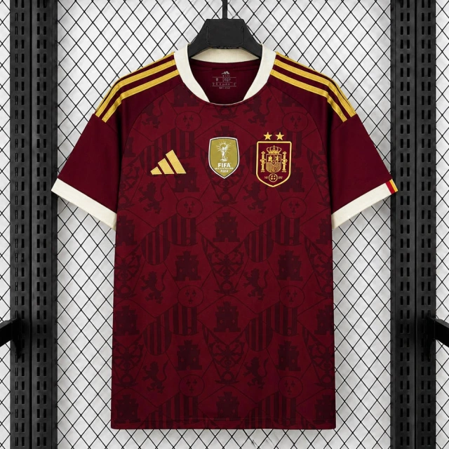 2026 Spain World Cup Champions Maroon Soccer Jersey