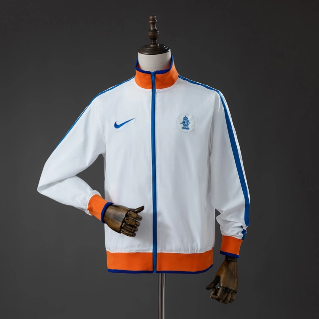 Netherlands 10/11 Retro Windbreaker White