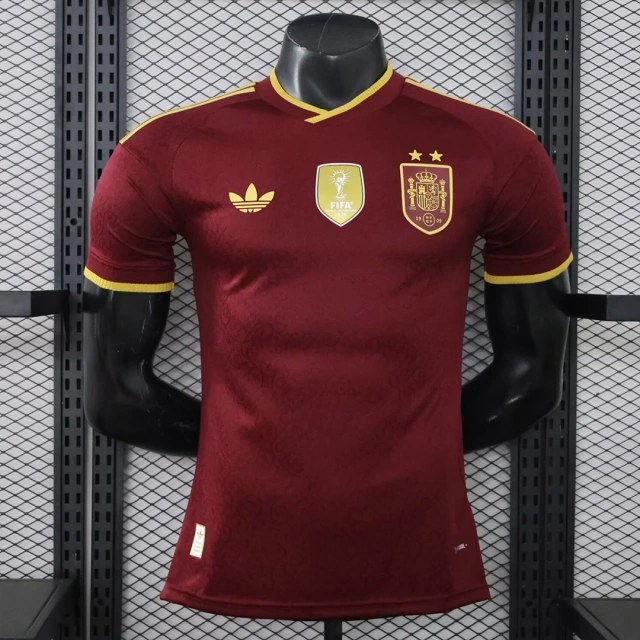 2026 Spain Special Edition Trefoil Maroon Player-Issue Football Jersey